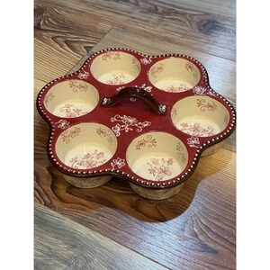 Temptations By Tara Red Floral Lace Cupcake Carrier Bakeware